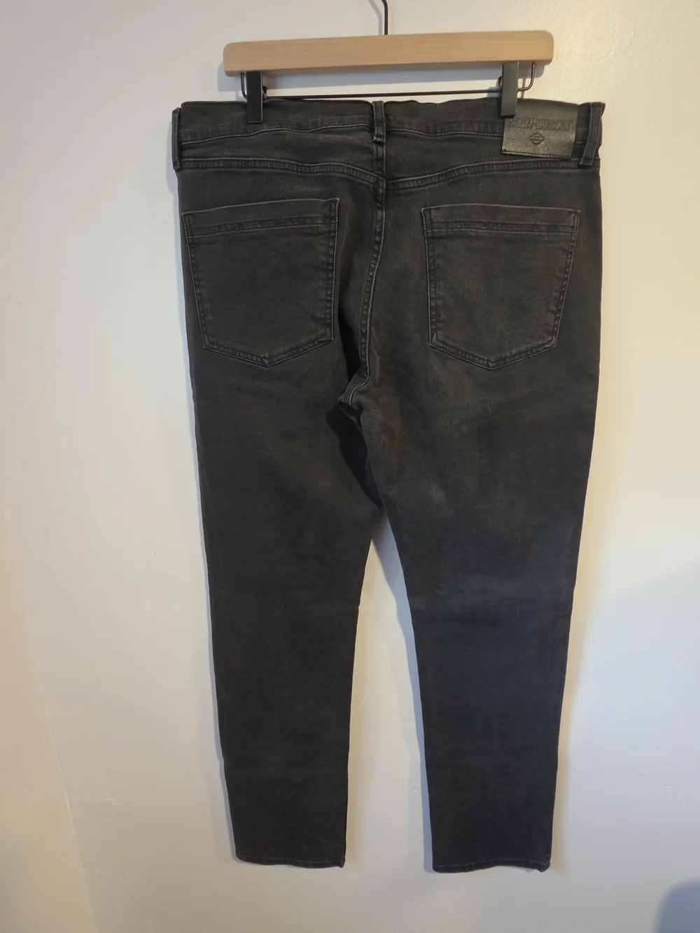 Harley-Davidson Men’s Black Slim Fit Tapered Straight Leg Jeans Size 36x34